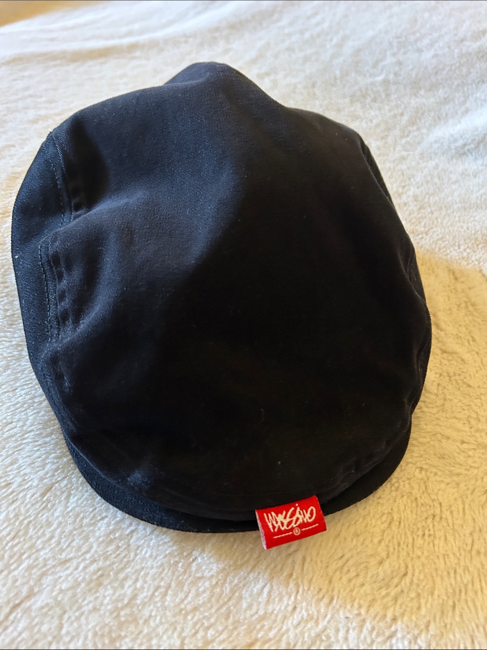 Black Women's Cotton Hat with Red Logo Tab